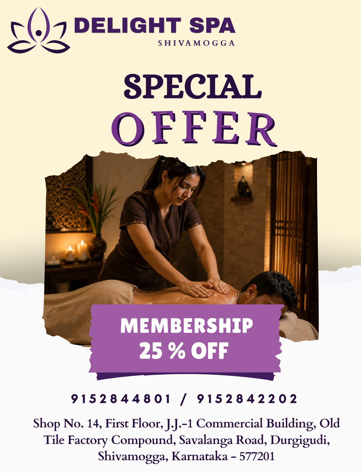 Massage special offer at Delight Spa in Shivamogga,  Karnataka